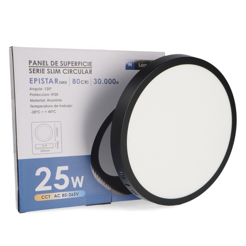 spot rotund 25w, spoturi rotunde, spot negru, spot CCT, spoturi interior, spot led 285mm, spoturi led CCT, iluminat interior cu spoturi, led-box.ro