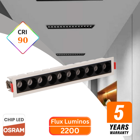 spot led liniar 20W, spoturi interior, spoturi led liniare, spoturi Osram, spot iluminat interior, iluminat accent, spoturi liniare incastrate, led-box.ro