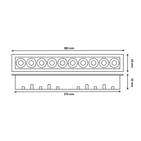 spot led liniar 20W, spoturi interior, spoturi led liniare, spoturi Osram, spot iluminat interior, iluminat accent, spoturi liniare incastrate, led-box.ro