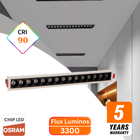 spot led liniar 30W, spoturi interior, spoturi led liniare, spoturi Osram, spot iluminat interior, iluminat accent, spoturi liniare incastrate, led-box.ro