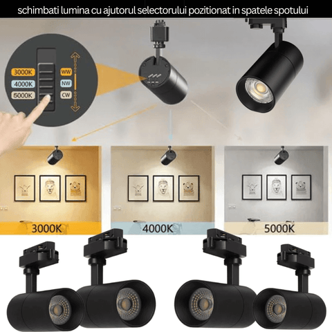 spot led sina, spoturi sina, spoturi pentru sine, spoturi living, spoturi birou, modele spoturi sina, spot led pentru sina, modele spoturi , spoturi bucatarie, spoturi pe sina - led-box.ro