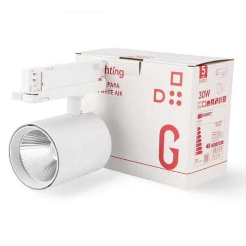 spot led 30W CCT, spot trifaza, spot alb trifazat, spot sina trifazata, spot CCT trifazat, iluminat sina, iluminat spoturi trifazate, spoturi CCT sina trifazica, led-box.ro