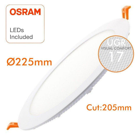 Spot LED rotund incastrabil 24W, chip Osram, UGR17, IP40 - led-box.ro