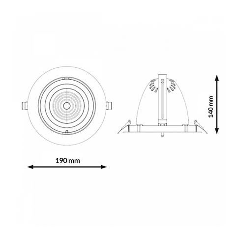 spot led rotund 35w, spot rotund incastrabil, spoturi incastrabile 35w, spot CCT pentru tavan, led spot, spoturi led 190mm, mini led spot rotund, spoturi rotunde tavan, spot led incastrat, spot alb incastrat, led-box.ro