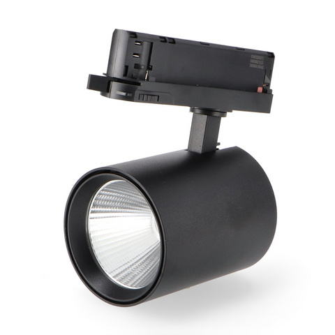 Proiector LED 30w negru, spot led pe sina, proiector led pe sina, iluminat sina, sina spoturi, spoturi negre pe sina, sina led tavan, iluminat pe sina, proiectoare pe sina, sina tavan spoturi negre, corpuri de iluminat pe sina, proiector led sina, spoturi sina negru, led-box.ro