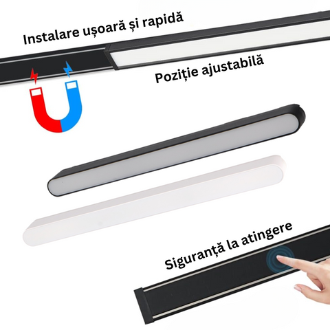proiector liniar 16w magnetic, proiector led sina magnetica, spot led 16w sina magnetic, spot magnetic, corp iluminat sina magnetica, led-box.ro