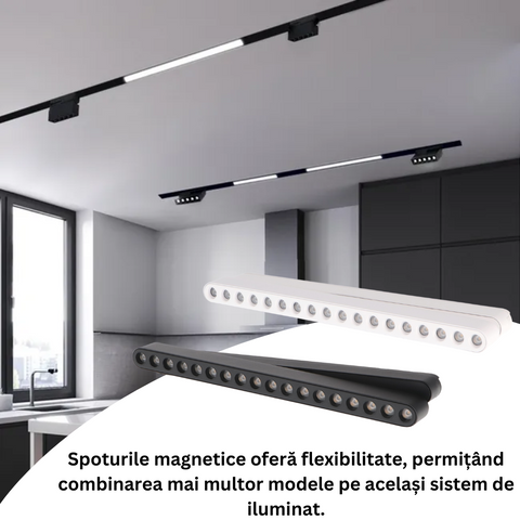 spot LED magnetic 16w negru, spot led sina magnetica, proiector led pe sina magnetica, iluminat sina magnetica, sina spoturi magnetice, corpuri iluminat sina magnetica, spoturi magnetice pe sina, spoturi negre magnetice, sina magnetica led tavan, iluminat pe sina magnetica, led-box.ro