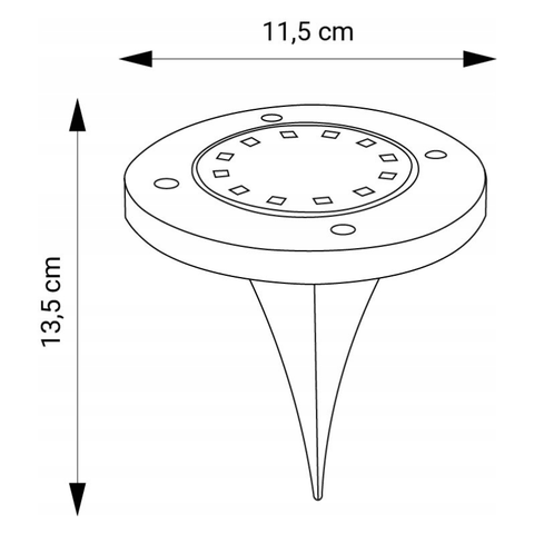 Spot rotund incastrabil 12xSMD, incarcare solara si senzor, IP54 - 4 bucati - led-box.ro
