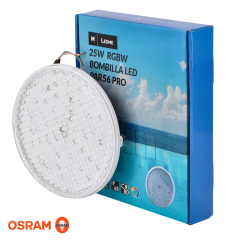 Vizualizare laterală a spotului LED Osram impreuna cu cutia