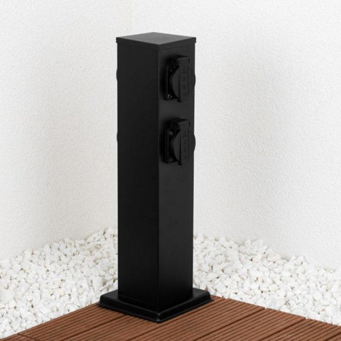 stalp cu 4 prize, stalp cu prize, stalp gradina cu prize, stalp gradina, post gradina, stalp cu priza incorporata, alimentare gradina, stalp exterior cu prize, led-box.ro