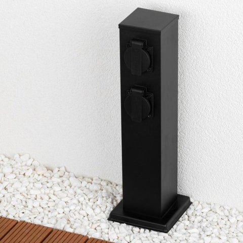 stalp cu 4 prize, stalp cu prize, stalp gradina cu prize, stalp gradina, post gradina, stalp cu priza incorporata, alimentare gradina, stalp exterior cu prize, led-box.ro