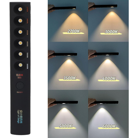 tester temperatură de culoare,  baston luminiscent portabil, lumină ajustabilă 2700K–6000K, lumină pentru fotografi, lumină pentru design interior, lampă LED portabilă, lumini ambientale pentru decor, unealtă pentru designeri de interior, tester lumină, led-box.ro