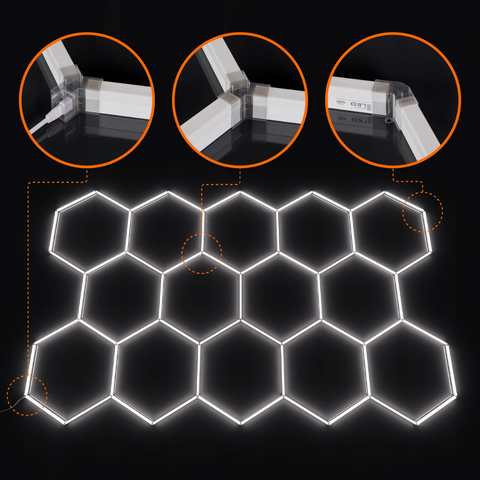 Structură modulară HoneyComb LED pentru garaje profesionale