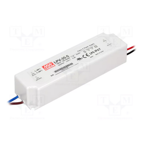 sursa de alimentare Mean Well, LPV-35-5, sisteme de supraveghere, iluminat LED, sursa tensiune Mean Well, sursa alimentare profesionala, sursa alimentare 35w, Sursa de alimentare 35W 5V 5A, led-box.ro