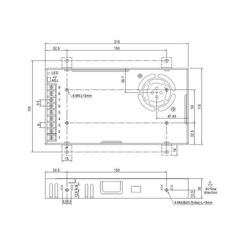 sursa alimentare, sursa meanwell, sursa alimentare 24v, sursa alimentare 350w, sursa meanwell LRS-350-24V -led-box.ro