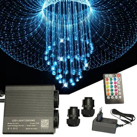sursa fibra optica, sursa si telecomanda fibra optica, generator fibra optica, sursa fibra RGB 6000k, sursa fibra tavan instelat, sursa cu telecomanda bluetooth fibra optica, led-box.ro
