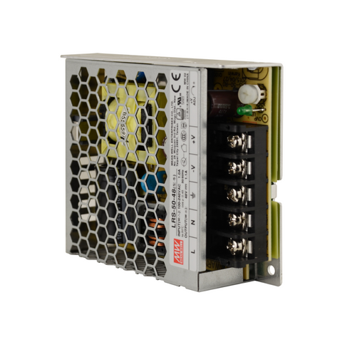 sursa de alimentare, sursa in comutatie, Mean Well, LRS-50-48, sisteme de supraveghere, iluminat LED, sursa tensiune Mean Well, sursa alimentare profesionala, sursa alimentare 50w, Sursa de alimentare 48V, led-box.ro