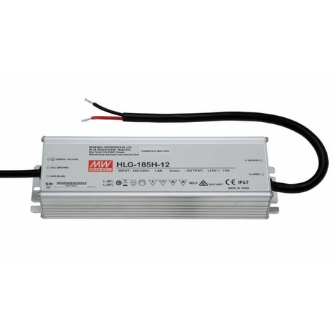 sursa de alimentare, Mean Well, HLG-185H-12 , 12V, 13A, sisteme de supraveghere, iluminat LED, sursa tensiune 185W, sursa alimentare 185w, Sursa de alimentare 24V/13A, sursa alimentare ip65, sursa alimentare banda led, sursa 185W dimabila