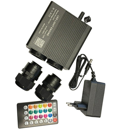 sursa fibra optica, sursa si telecomanda fibra optica, generator fibra optica, sursa fibra RGB 6000k, sursa fibra tavan instelat, sursa cu telecomanda bluetooth fibra optica, led-box.ro