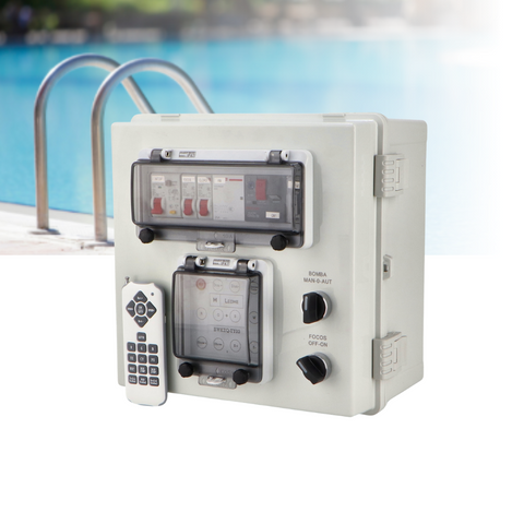 Panou electric premontat cu telecomandă RGBW pentru luminile piscinei