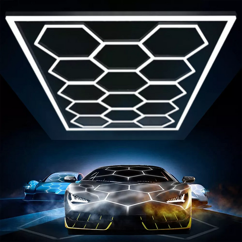 Design de tavan iluminat cu panou LED hexagonal HoneyComb 600W