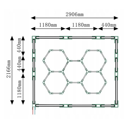 tavan led hexagon 310w, detailing auto, tavan honey comb, tavan cu led hexagon 310w, tavane honeycomb, tavane showroom, tavane hexagonale, led-box.ro