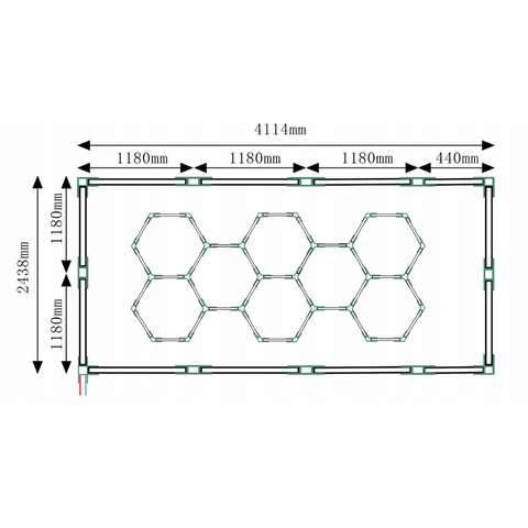 tavan led hexagon 450w, detailing auto, tavan honey comb, tavan cu led hexagon 450w, tavane honeycomb, tavane showroom, tavane hexagonale, led-box.ro