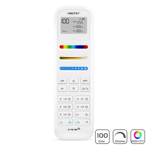 telecomanda 100 zone, telecomanda MiLight, MiBoxer, telecomanda banda LED RGB+CCT, telecomanda FUT100, led-box.ro