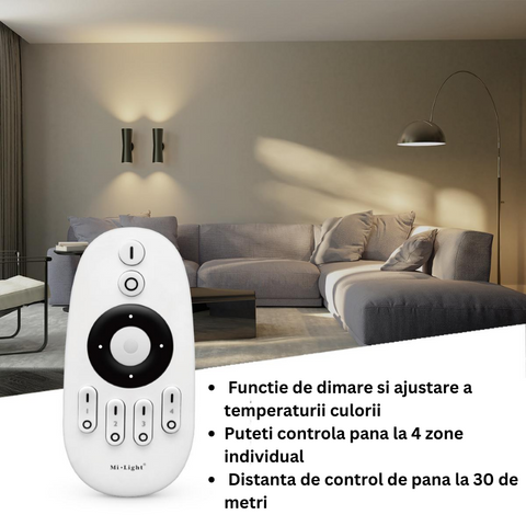 telecomanda led, telecomanda 4 zone, telecomanda dimmer, telecomanda cct, telecomanda MiLight, MiBoxer, telecomanda banda led, telecomanda alb variabil, FUT007, telecomanda monocrom, led-box.ro