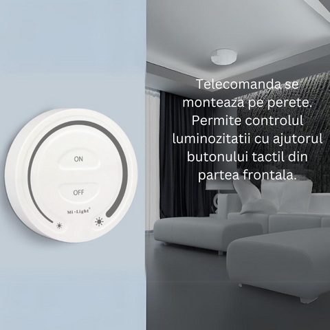 telecomanda perete, telecomanda LED, dimmer, telecomanda MiBoxer, MiLight, dimmer perete, telecomanda Monocrom, monoculoare, FUT087B, FUT087, dimmer perete, led-box.ro
