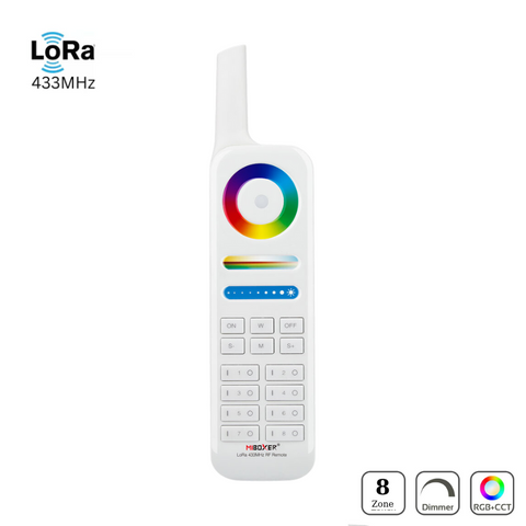 telecomanda FUT086. telecomanda LoRa, telecomanda MiLight, MiBoxer, telecomanda banda LED, telecomanda 8 Zone, dispozitive Lora, 433Mhz, led-box.ro