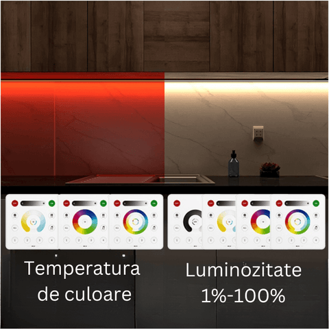 telecomanda perete, panou tactil perete, panou tactil rgbcct, panou touch rgbcct, control banda led rgbcct, led-box.ro