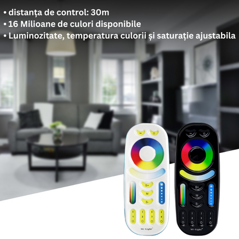 telecomanda wireless, telecomanda RF, telecomanda banda LED, telecomanda MiLight, MIboxer, telecomanda RGB+CCT, FUT092, telecomanda 4 zone, led-box.ro