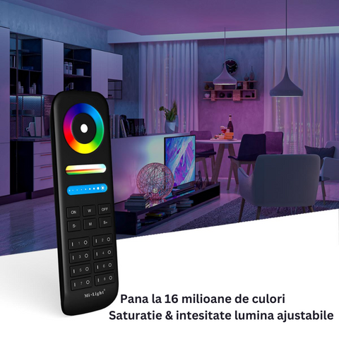 telecomanda tactila, telecomanda banda led, telecomanda MiLight, MiBoxer, Telecomanda 8 zone, telecomanda RGB+CCT, FUT089, FUT089B, led-box.ro