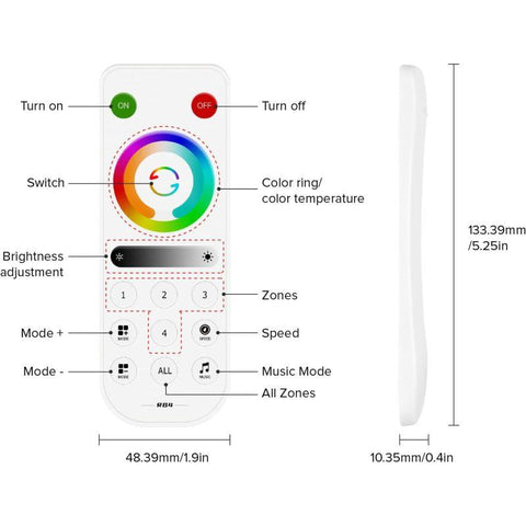 telecomanda wireless, telecomanda 2.4ghz, telecomanda banda led rgbcct, telecomanda touch rgbcct, telecomanda rb4, led-box.ro