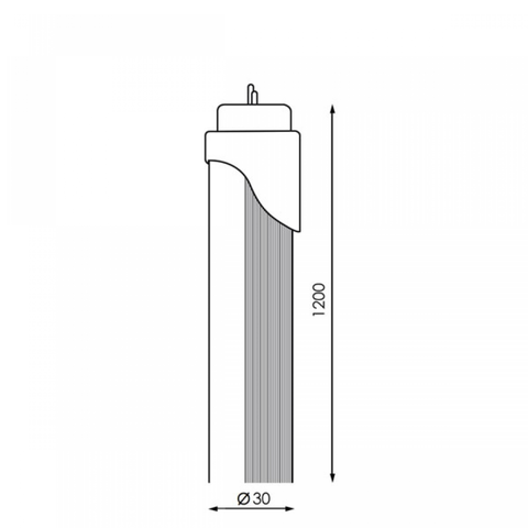 tub led din aluminiu 17W 120cm, alimentare pe un capat