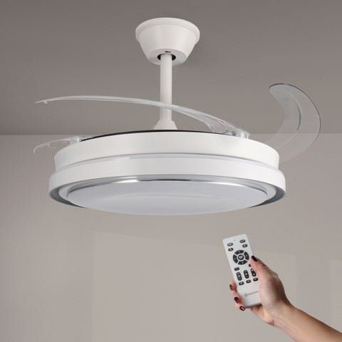 ventilator tavan, ventilator cu lustra CCT, lustra cu ventilator si telecomanda, corp iluminat cu ventilator, lustra led cu ventilator i telecomanda, ventilator tavan silentios, led-box.ro