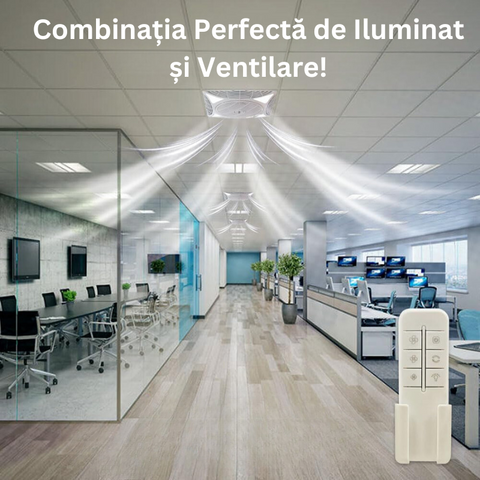 ventilator tavan, ventilator cu telecomanda, ventilator tavan fals, ventilatoare tavan Armstrong, ventilator spatii comerciale, ventilator tavane casetate, ventilator tavan cu lumina, led-box.ro