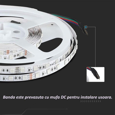 Banda LED SMD 5050 RGB, 60 LED/m, 24V IP20, rola 10 metri-led-box.ro