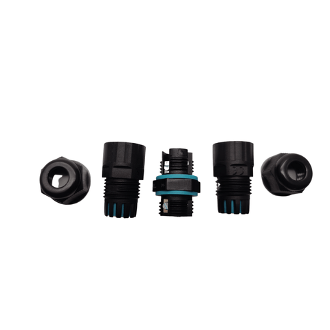 Conector ermetic pentru cablu, 3 pini, IP68, Ø22 x 72mm, 5 bucati - led-box.ro