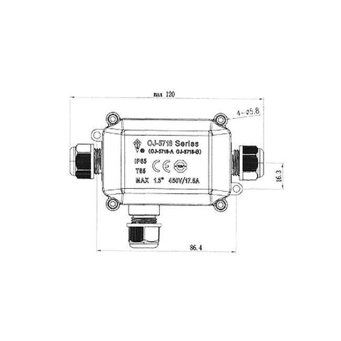 Conector triplu pentru imbinare cablu, 230V 3PIN, IP68, 2 bucati-led-box.ro