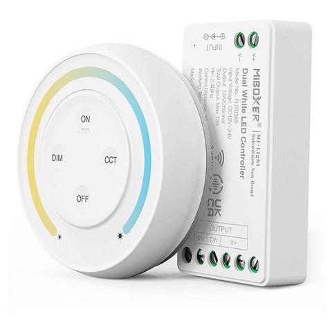 controler cu telecomanda, controler si telecomanda, controler banda led, telecomanda led, controller cct, controler mono, telecomanda banda led dual white, telecomanda cct, telecomanda banda led, miboxer, fut035sa+, dimmer, led-box.ro
