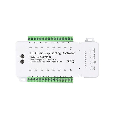 kit iluminat scari, controler iluminat scari, kit iluinat trepte, iluminat scari, iluminat trepte scara, sistem iluminat scari, controler inteligent scari cu senzor, led-box.ro