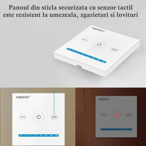 panou touch, dimmer led, panou perete, panou touch Mi-Light, panou monocolor, panou touch 12v-24v- P1 Mi-Light- led-box.ro