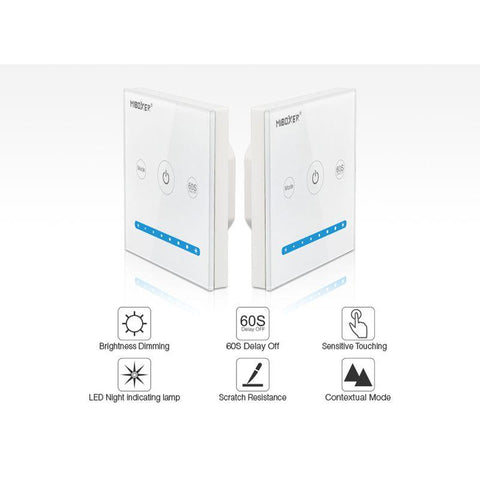 panou touch, dimmer led, panou perete, panou touch Mi-Light, panou monocolor, panou touch 12v-24v- P1 Mi-Light- led-box.ro