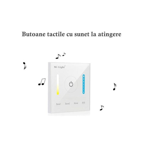 panou touch, controler perete cct, controler P2 Milight, panou tactil perete, panou touch perete, controller perete, led-box.ro