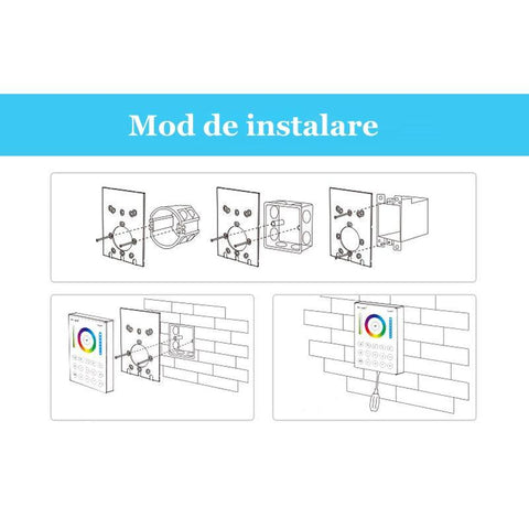Controller Smart de perete, RGBW + CCT, 8 zone, B8 Mi-Light-led-box.ro