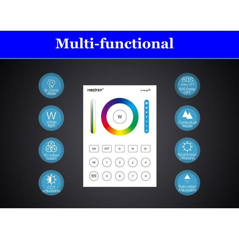 Controller Smart de perete, RGBW + CCT, 8 zone, B8 Mi-Light-led-box.ro