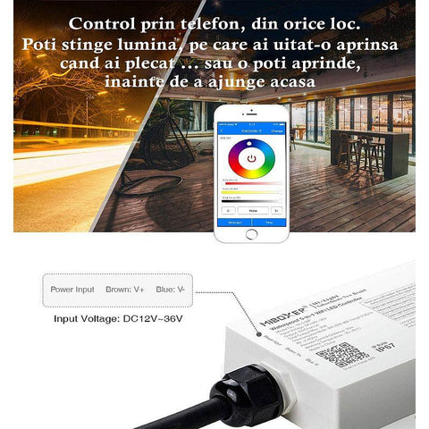 controler wifi, controller led, controller MiLight, Miboxer, controller RGBCCT, WL5-WP, controller 12-24V, controler rezistent la apa, controller compatibil tuya,led-box.ro