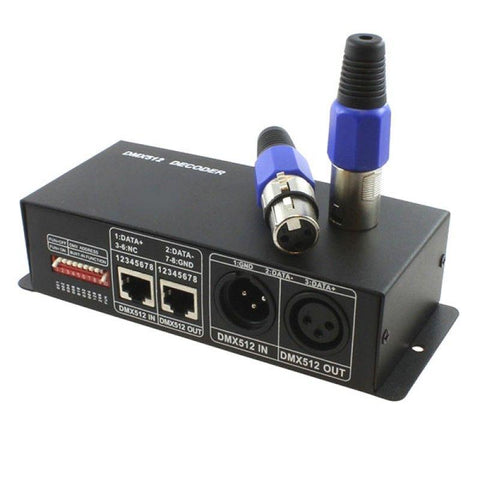 Controller DMX512, Bandă LED RGB, Control iluminat, Semnale DMX, Decodor/Controller DMX512, decodor banda LED RGB, led-box.ro
